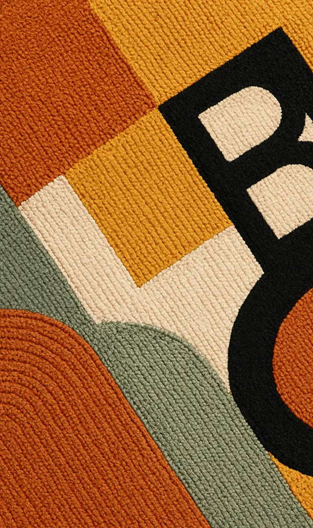 Close up of colorful embroidered lettering